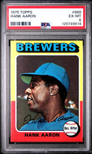 1975 Topps #660 HANK AARON HOF Milwaukee Brewers PSA 6