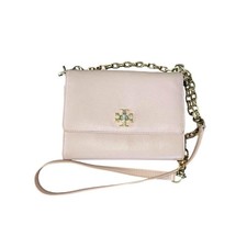 Tory Burch Mercer Chain Wallet Pink Pebbled Leather Crossbody,