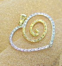 Anhänger HERZ  750  Gelbgold Weißgold 18 KT Gold  bicolor 👍zart und filigran👍