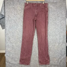 Vintage Wrangler Jeans Mens 36x38 Red Denim Cowboy Cut Western 936 Made In USA