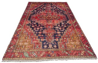 Amazing Hand Knotted Vintage Tribal Afshour Wool Area Rug 7 x 5 Ft