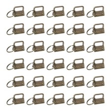 30 Pcs Key Fob Hardware, 1in 26mm with Key Rings for Lanyards, Bronze