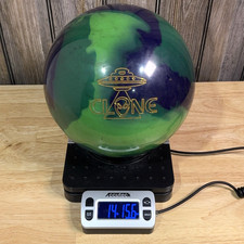Roto Grip Clone Bowling Ball 15lbs Solid Reactive Single Drill Green Blue