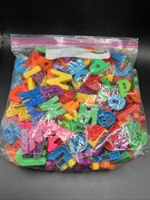 Lot of Magnetic Plastic Alphabet Letters Mixed Colors Sizes