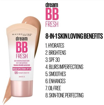 Maybelline Dream Fresh BB Cream - 1 fl oz - 100 light sheer tint