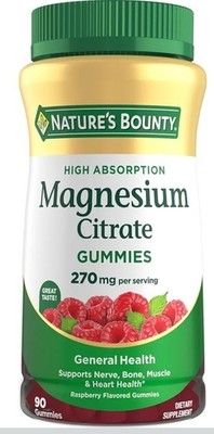 Nature s Bounty Magnesium Citrate 270mg 90 Gummies Raspberry Muscle Health
