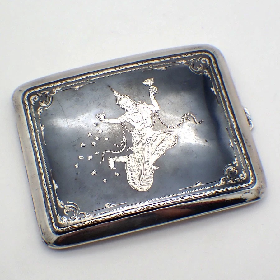 ebay silver cigarette case 1900-1940 Antique US Sterling Silver Cigarette & Vesta Cases for sale