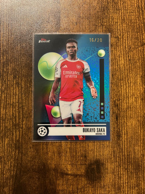 2025/26 Topps Finest UEFA Bukayo Saka Common Black Refractor /20 #7