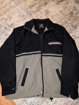 Vintage Exxtasy Striped 90's full Zip Jacket Black Gray XL Men's