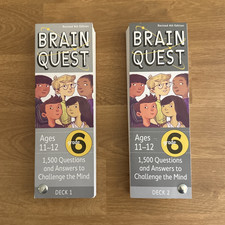 Brain Quest 6th Grade Cards 1500 Q A 2017, Revised 4th Edition Decks 1 2