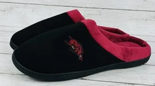 Arkansas Razorbacks Comfy Feet Slippers XX Large Black Hog Logo Licensed NEW