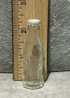 Vintage Miniature 2.5” Glass Coca Cola Coke Bottle with Metal Cap - Empty