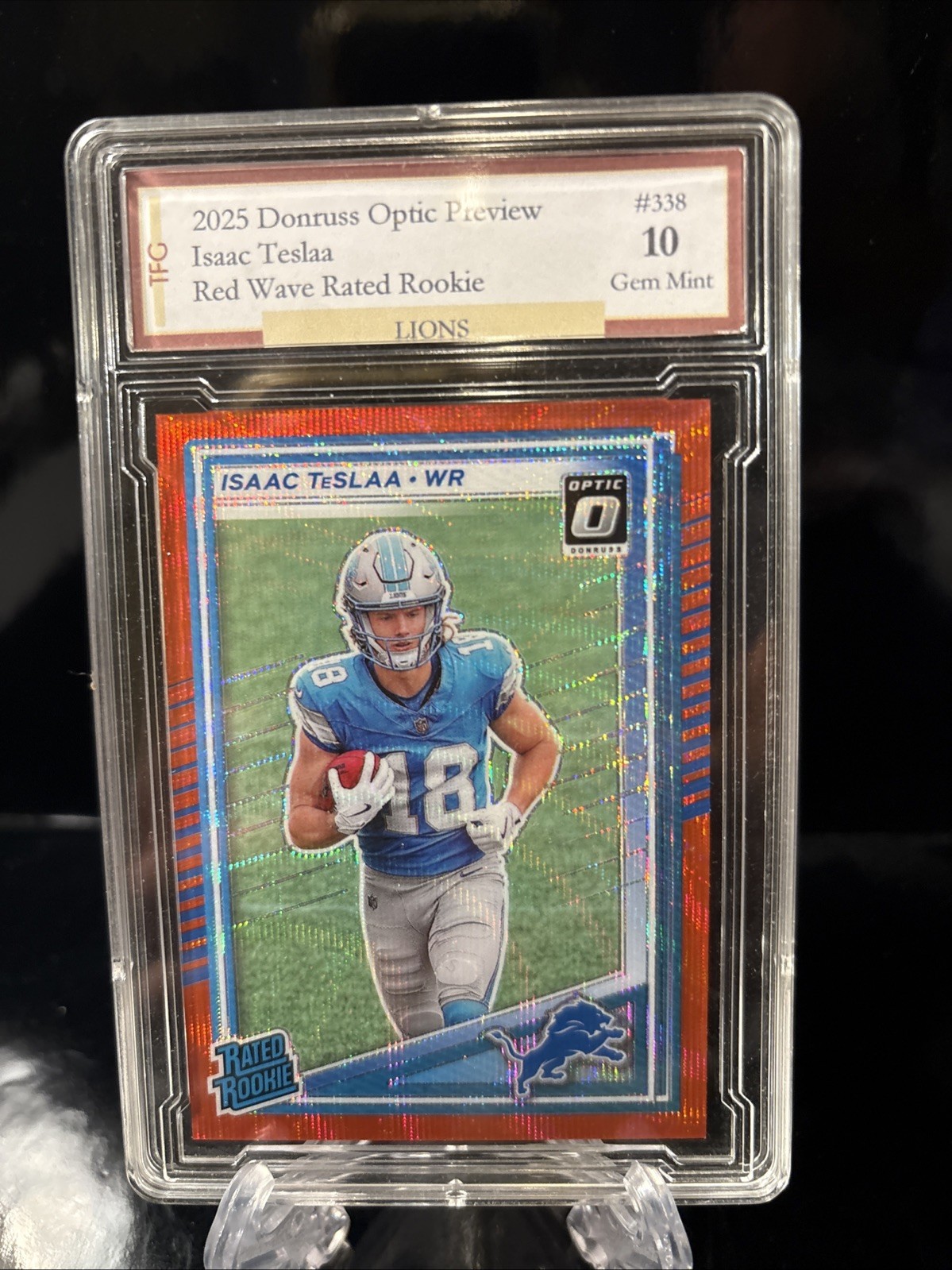 2025 Donruss Optic Preview Isaac Teslaa Red Wave Rated Rookie #338 GEM 10