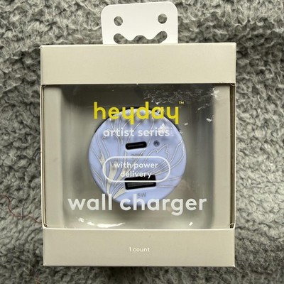 Heyday Artist Series Wall Charger USB-C 20W USB-A 5W PD Purple 25W New In Box