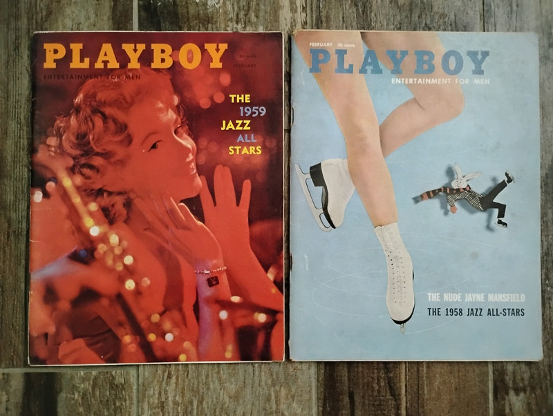 TWO VINTAGE (1958&1959) PLAYBOY MAGAZINES - JAZZ ALL STARS EDITIONS
