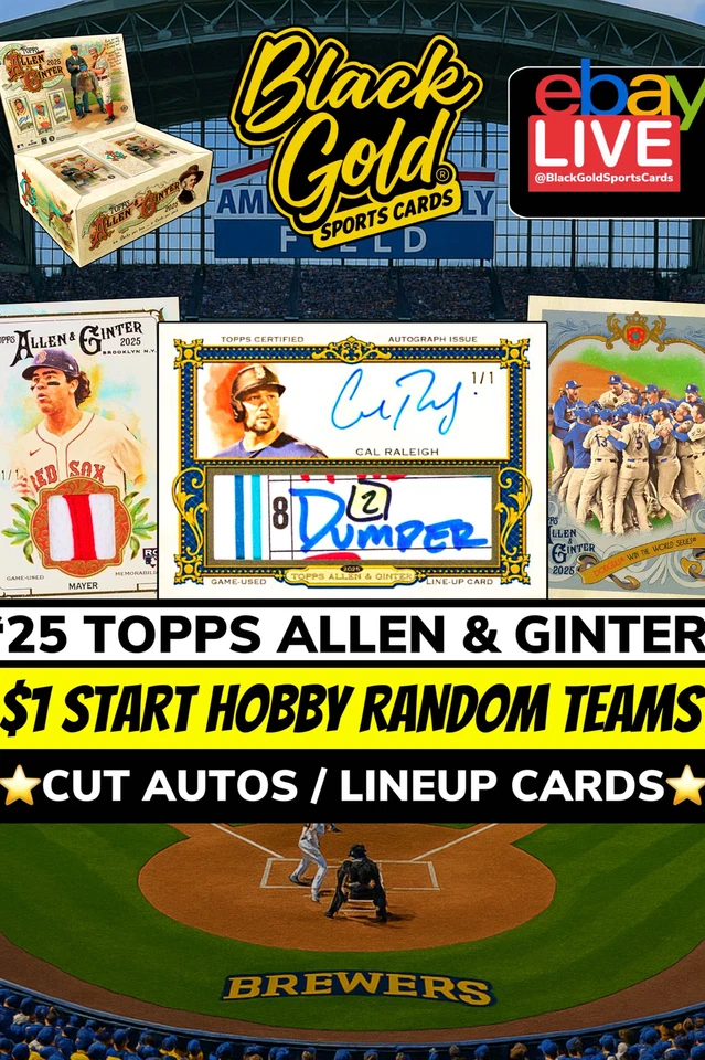 $1 Random 2025 Topps Allen & Ginter and Bowman Chrome Baseball Mixers!!!!!