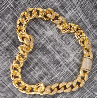 18K Yellow Gold Plated Hip Hop Necklace 16mm thick 45cm length