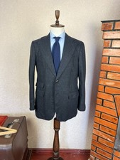 Suitsupply Charcoal Wool Flannel Wide Notch Lapels Ticket Pocket Blazer 42 EU 52