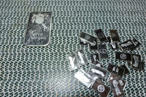 1974    1 oz .999 FINE Silver Art Bar + 24  ingots