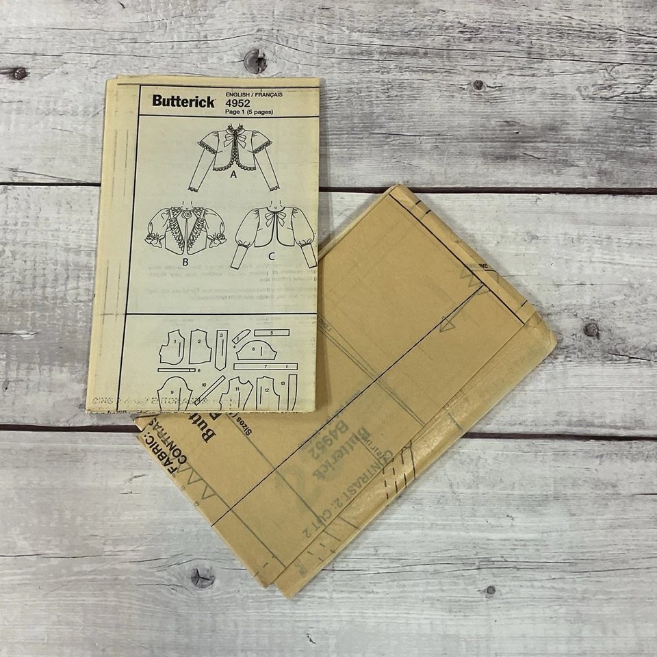 Butterick 4952 Sewing Pattern Jackets Historical Victorian Miss Size 6-12 UNCUT - Image 3 of 3