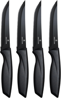 Steakmesser 4-Tlg Aus Edelstahl,Steakmesserset Mit Wellenschliff