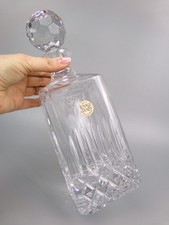 Cut Crystal Glass Decanter by Royale County. Square. Vintage. Quality. 11"
