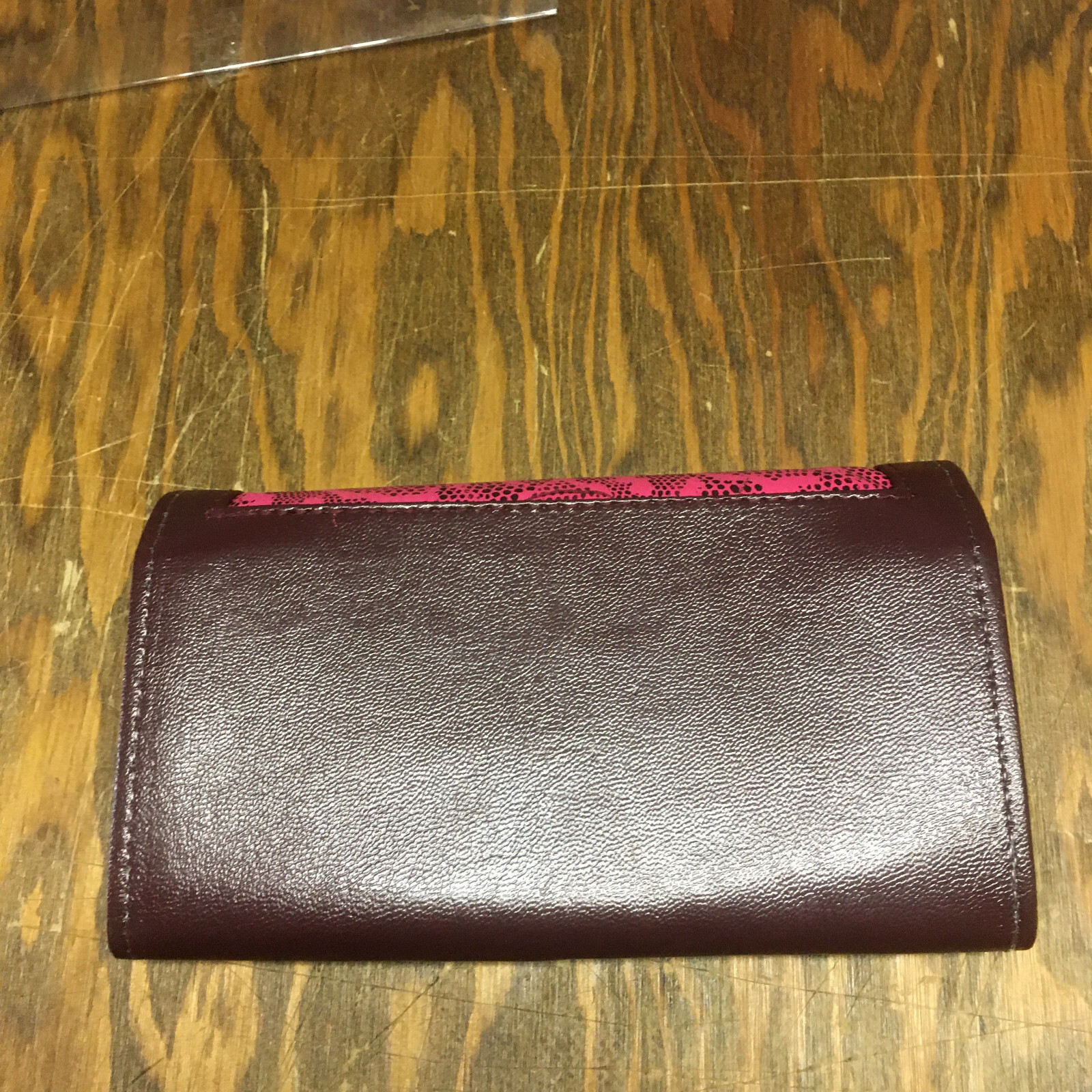 Vintage ladies multi compartment wallet brown with pink design eBay