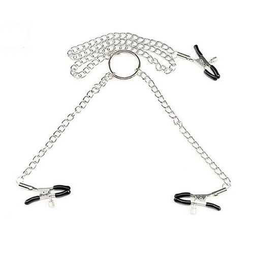 Adjustable Pressure Clips Clamps Jewelry Non Piercing Nipple Rings Metal Chain - Picture 2 of 7