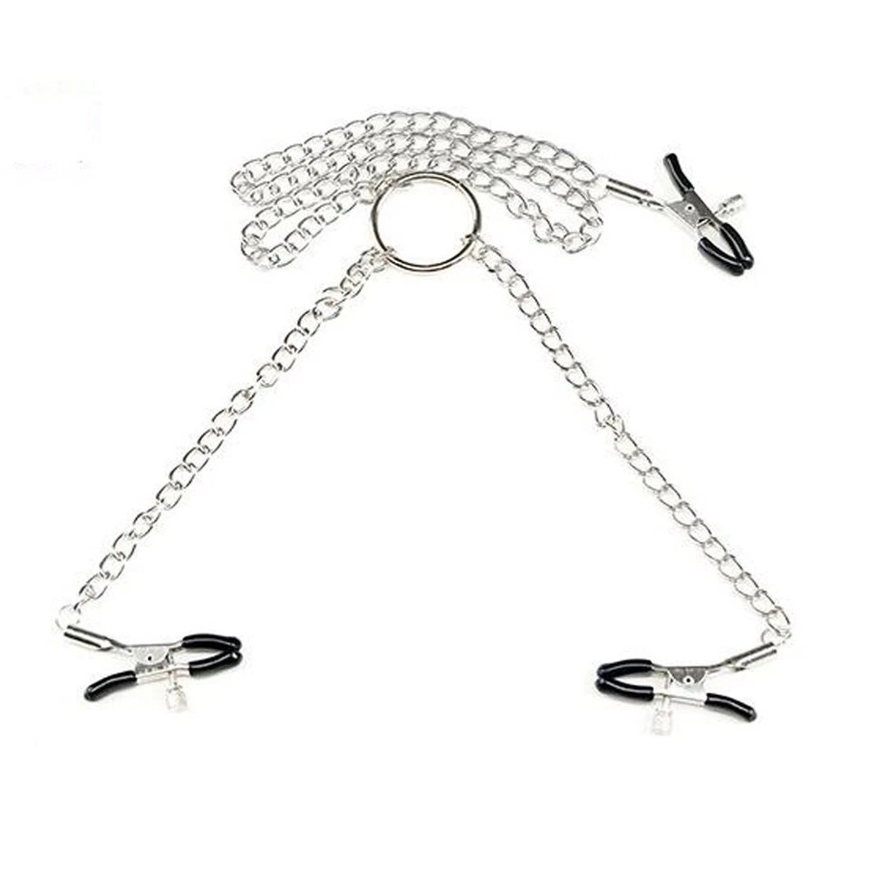 Adjustable Pressure Clips Clamps Jewelry Non Piercing Nipple Rings Metal Chain - Image 2 of 4
