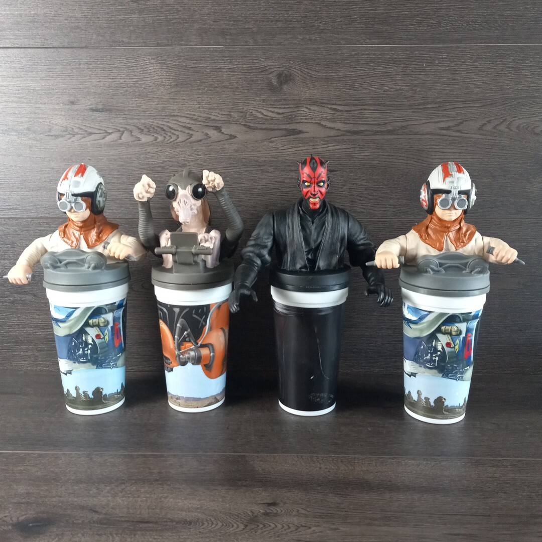 1999 KFC PIZZA HUT TACO BELL STAR WARS EPISODE 1 Cup Toppers CUPS