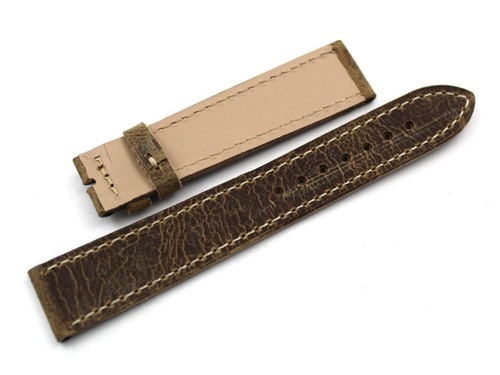 Leather Strap Mohawk Taupe 18/16mm Handmade Made Italy Unisex New - Picture 3 of 4