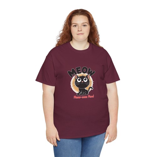 Meow "Meow-some Mood" Cute Little Cat Unisex Heavy Cotton Tee - Picture 65 of 111