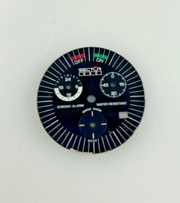 Sector 880 Quartz Chrono Alarm Swiss Black 31mm Watch Dial Parts