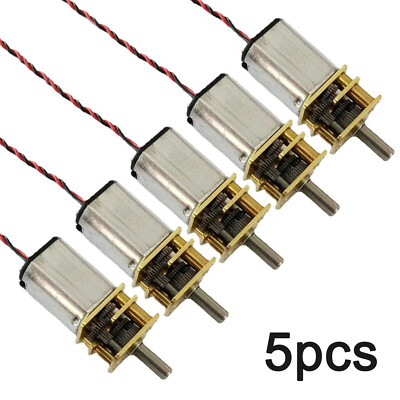 5X Mini N20 Gear Motor DC 3V-6V Full Metal Slow Speed Gearbox DIY Robot Car Tool