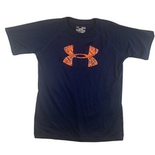 Boys Under Armour Logo Tee Shirt Youth Medium Loose Fit Heat Gear