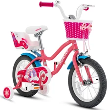 14 Inch Kids Bike Children's Bicycle with Training Wheels & Storage Basket