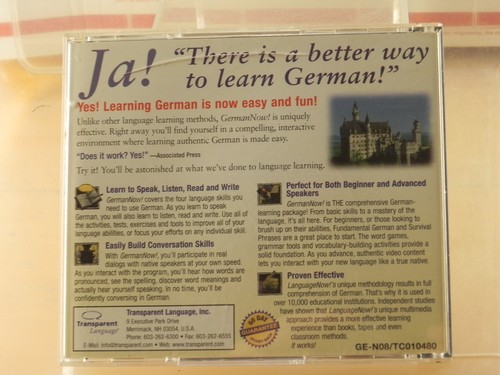 Transparent Language GE-N08 Learn German Now! CD-ROM (GE-N08 / MDSB-P1) - Picture 2 of 2