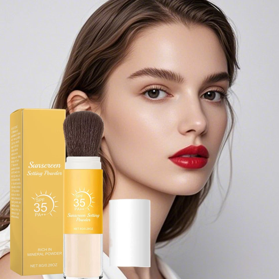 8g Oil Control Setting Powder Mineral Powder Sunscreen With SPF 50+ Sweat-proof - image 4 of 4