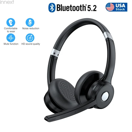 Bluetooth Headset Wireless Trucker With Noise Cancelling Mic For Phones PC US
