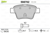 Valeo 598702 Bremsbelagsatz, Scheibenbremse FüR CitroËN Peugeot