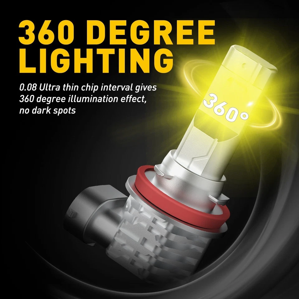 Golden Yellow H11 H8 H16 LED 雾灯 适用于讴歌 TSX ILX TL MDX RDX RL — 第 4/4 张图片