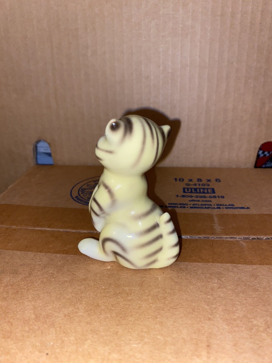 Ceramic Kitten Yellow Figurine 1950s Vintage Kitsch ? Japan