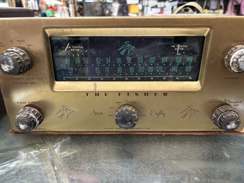 Fisher Series Eighty Model 80-T  amp Tuner from vintage console radio