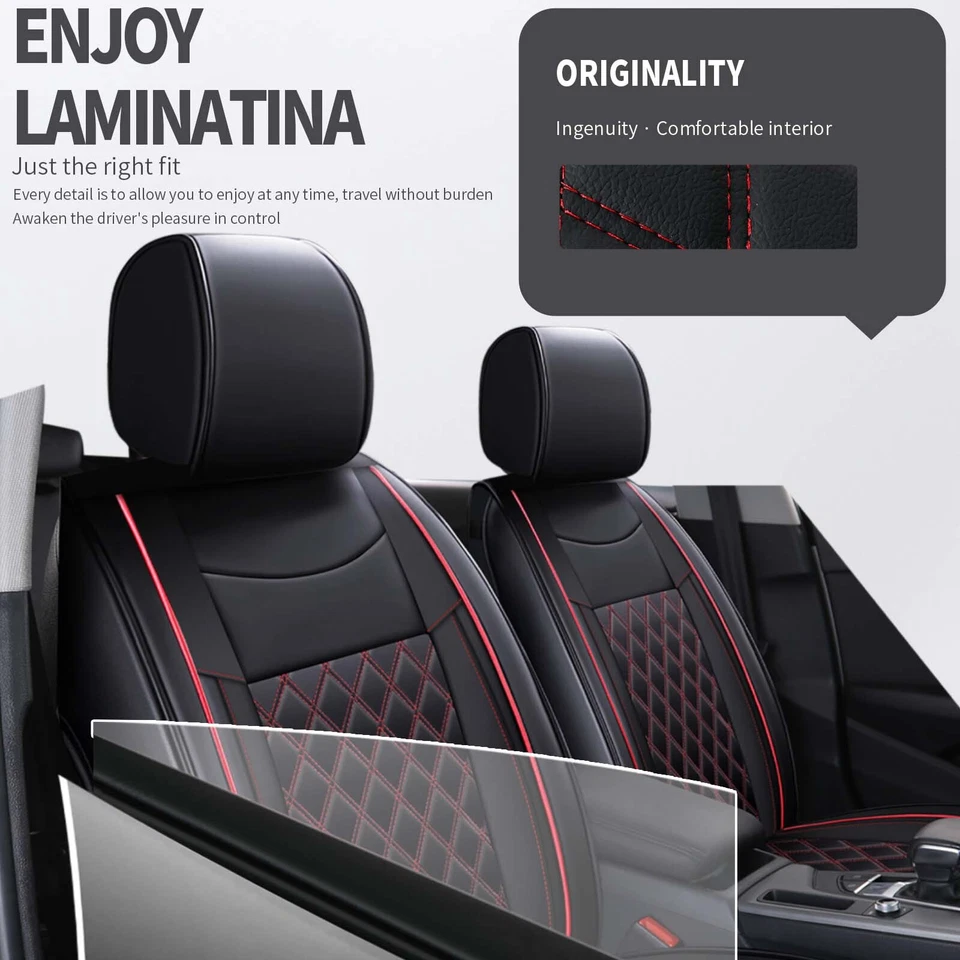 For Mazda BT-50 Car 2 Seat Covers Set Luxury PU Leather Front Cushion Protector - Image 2 of 4