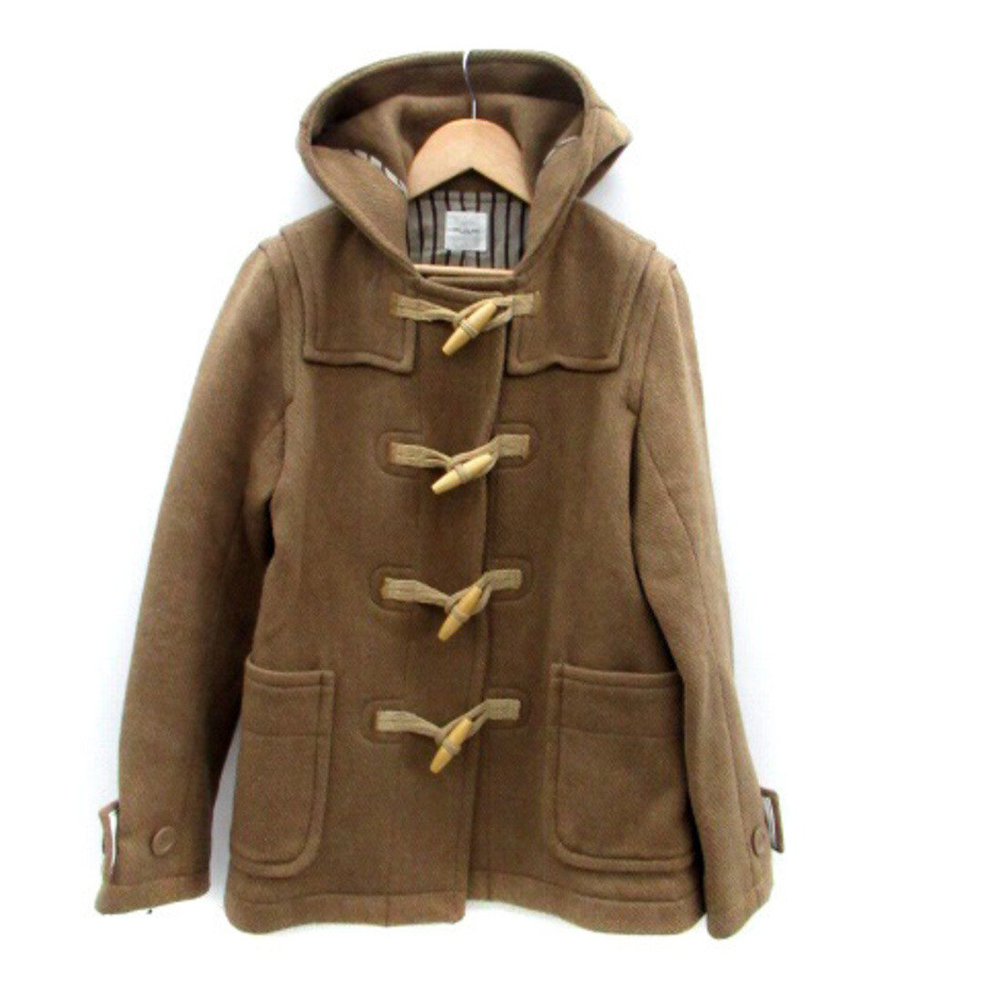 【BAON】Hokki Check Hood Duffel Short Coat POU DOU duffle coat short length hooded wool M brown HO41