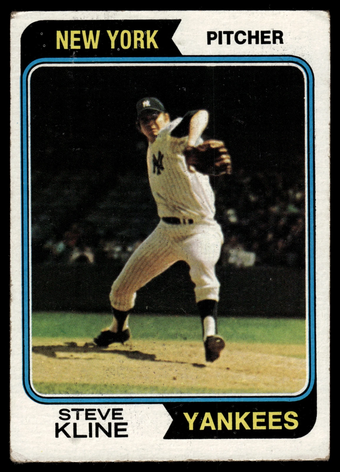 1974 Topps Steve Kline  #324 New York Yankees Baseball Card