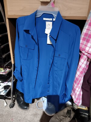 Notations 3/4 Sleeve Button Up Top