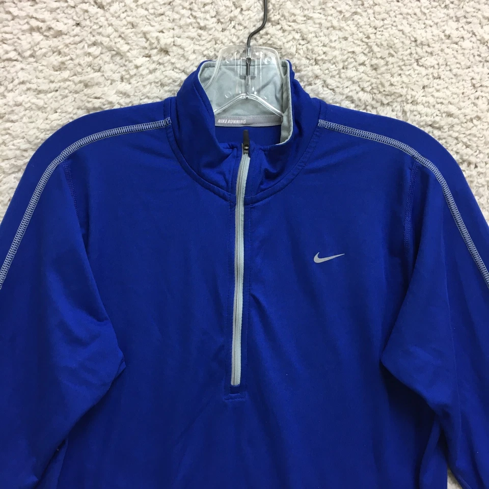 Nike Running Sweater Large Adult Blue Dri Fit 1/4 Zip Stretch Athletic Womens L - Image 2 of 4