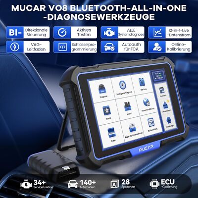 MUCAR VO8 KFZ Scanner OBD2 Diagnosegerät ECU Coding Alle System 34 Reset Service