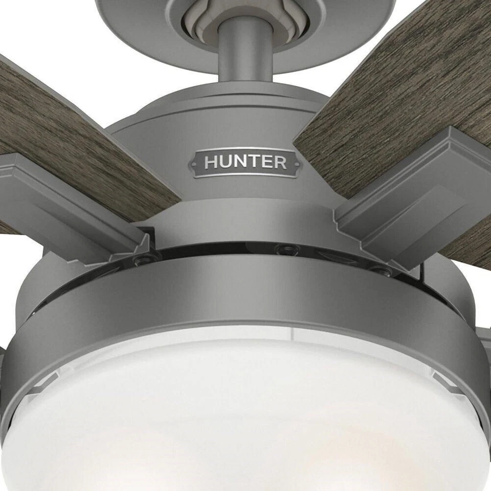Hunter Fan 44 in Contemporary Matte Silver Ceiling Fan with Light and Pull Chain - Image 2 of 4
